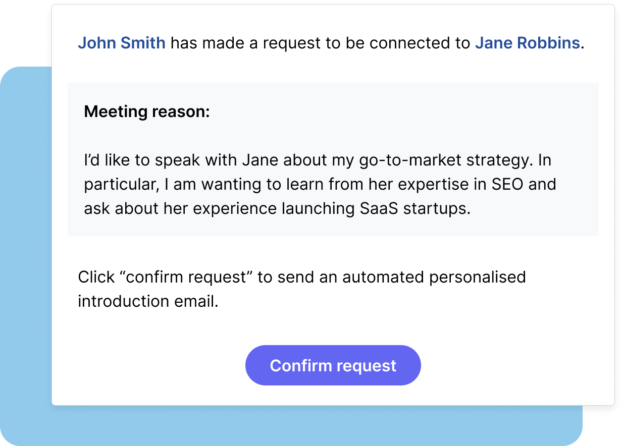 Mentor Meeting Request Email