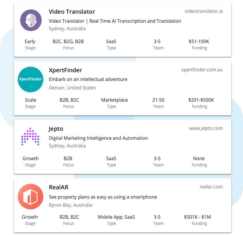 Startup pages
